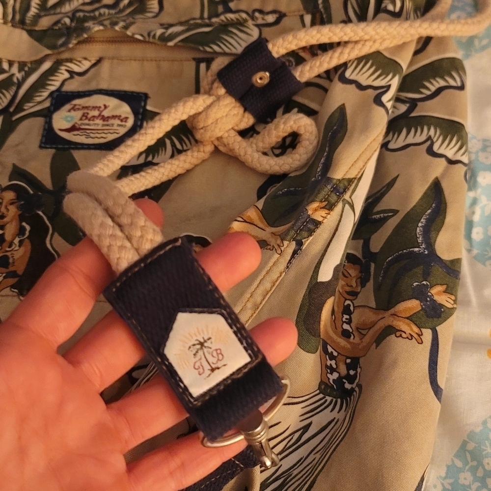 Tommy Bahama Hawaiian Theme Drawstring Beach Bucket‎ Backpack Sling Bag - Picture 9 of 9